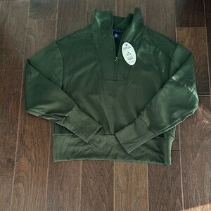 Scoop Forest Green scuba Half-Zip women’s Sweatshirt